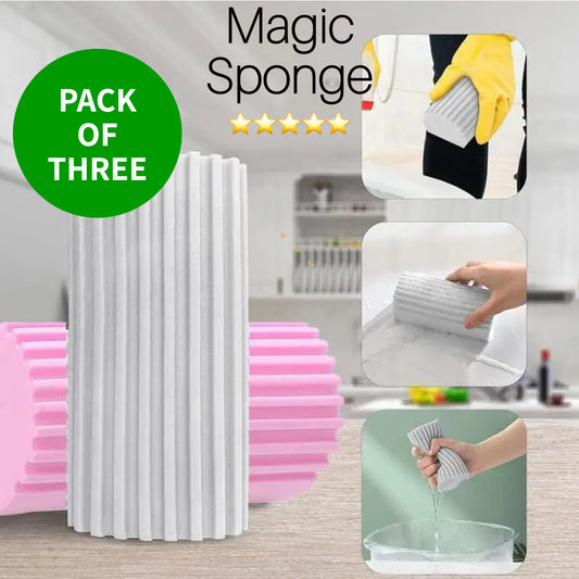 Magic Sponge - Pack Of Three! High-Density Magic Duster & Cleaning Sponge