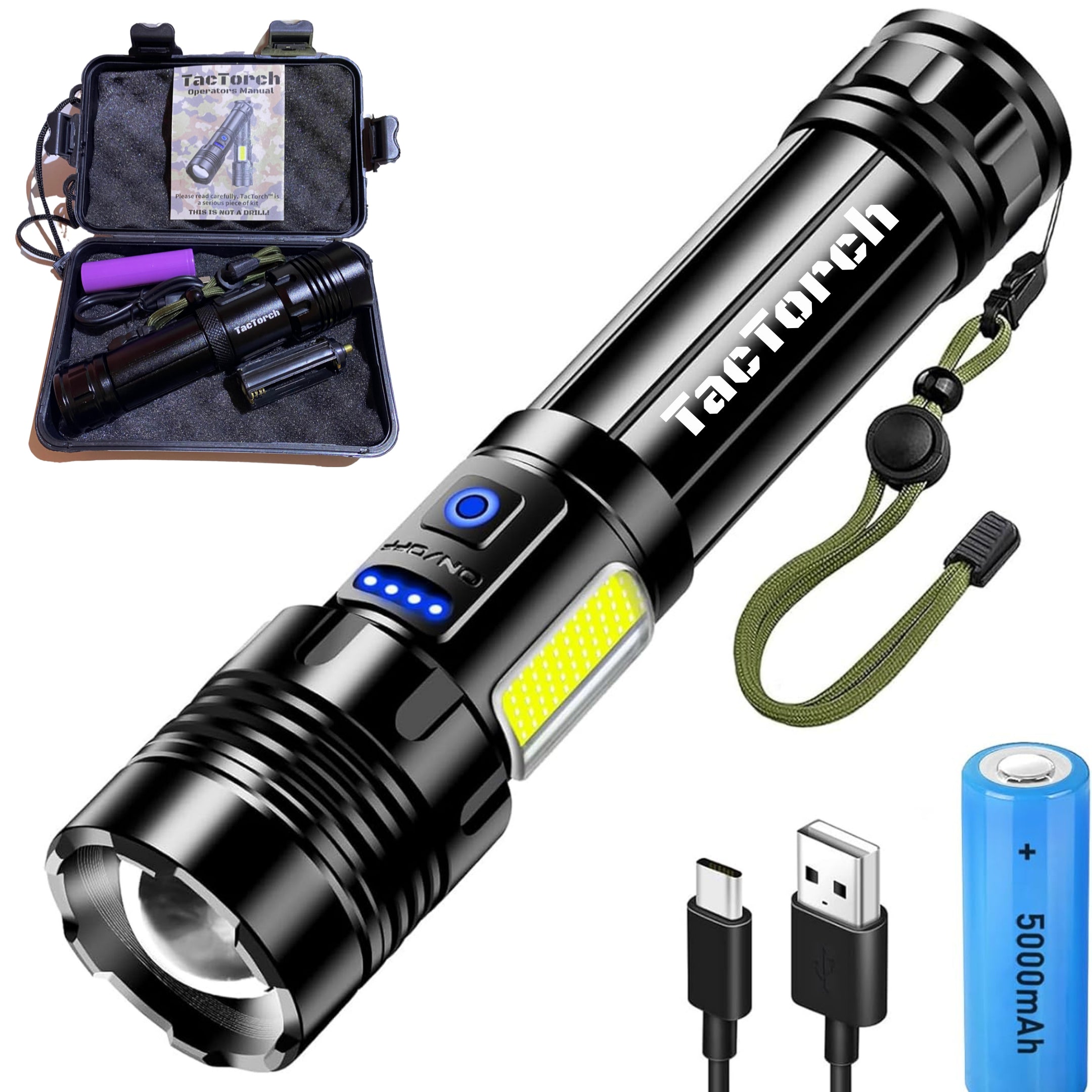 brightest rechargeable flashlight uk TacTorch - Military Grade Ultra-Bright Torch