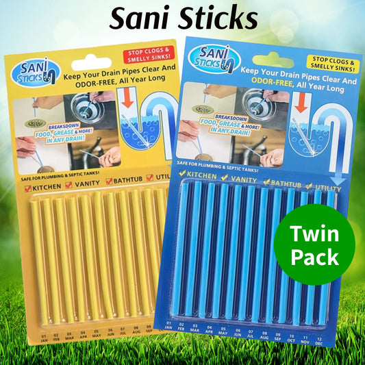 Sani Sticks Twin Pack - Keep Your Sinks Clear & Odour Free